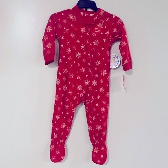 New Family Pajamas Matching Baby Merry Snowflake Footie One-Piece size 24months - Picture 4 of 5